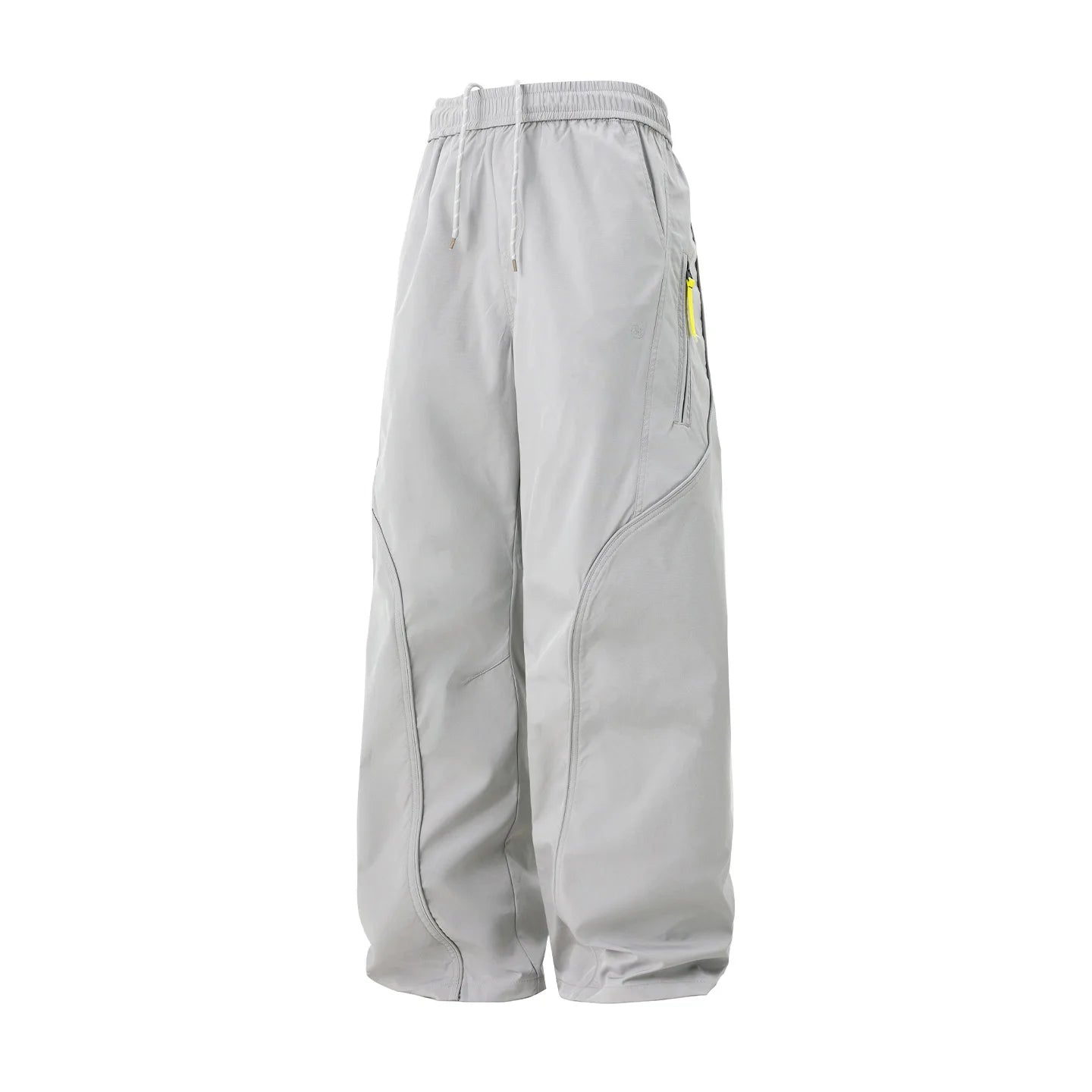 TFETTERS Autumn New Zipper Pocket Men Pants Drawstring Elastic Waist Pants Men Fashion Stitching Design Trouser for Men Clothes