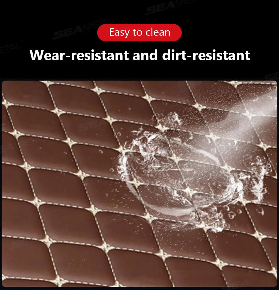 SEAMETAL 4Pcs Car Floor Mat Full Set Universal Non-Slip Auto Carpet Waterproof All-Weather Car Mat Anti Scratch Cargo Liner