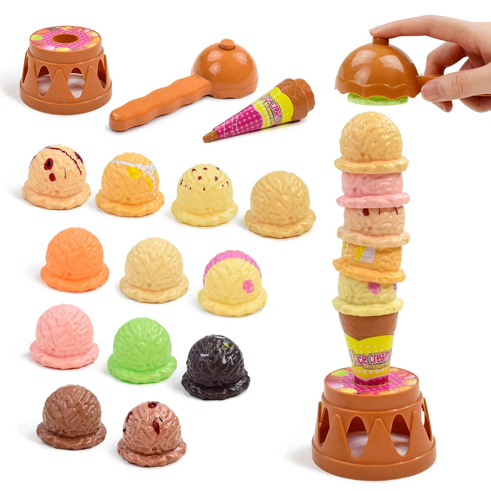 Children Simulation Food Kitchen Toy Ice Cream Stack Up Play Kids Pretend Play Toys Educational Toys For Baby Gifts