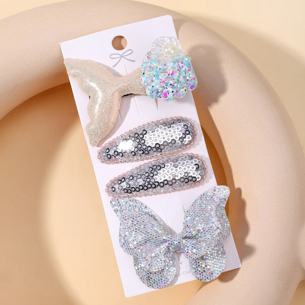 Kids Fresh Hair Clip Set Flower Printe Sweet Butterfly Hairpins Children BB Hair Bangs Clips Barrettes Girl Accessories Headwear