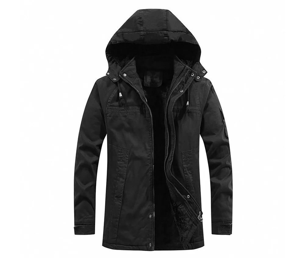 2025 Winter Men Jackets Fleece Warm Winbreaker Cotton padded Jackets Male Thicken Military Thermal Hooded jackets Clothing