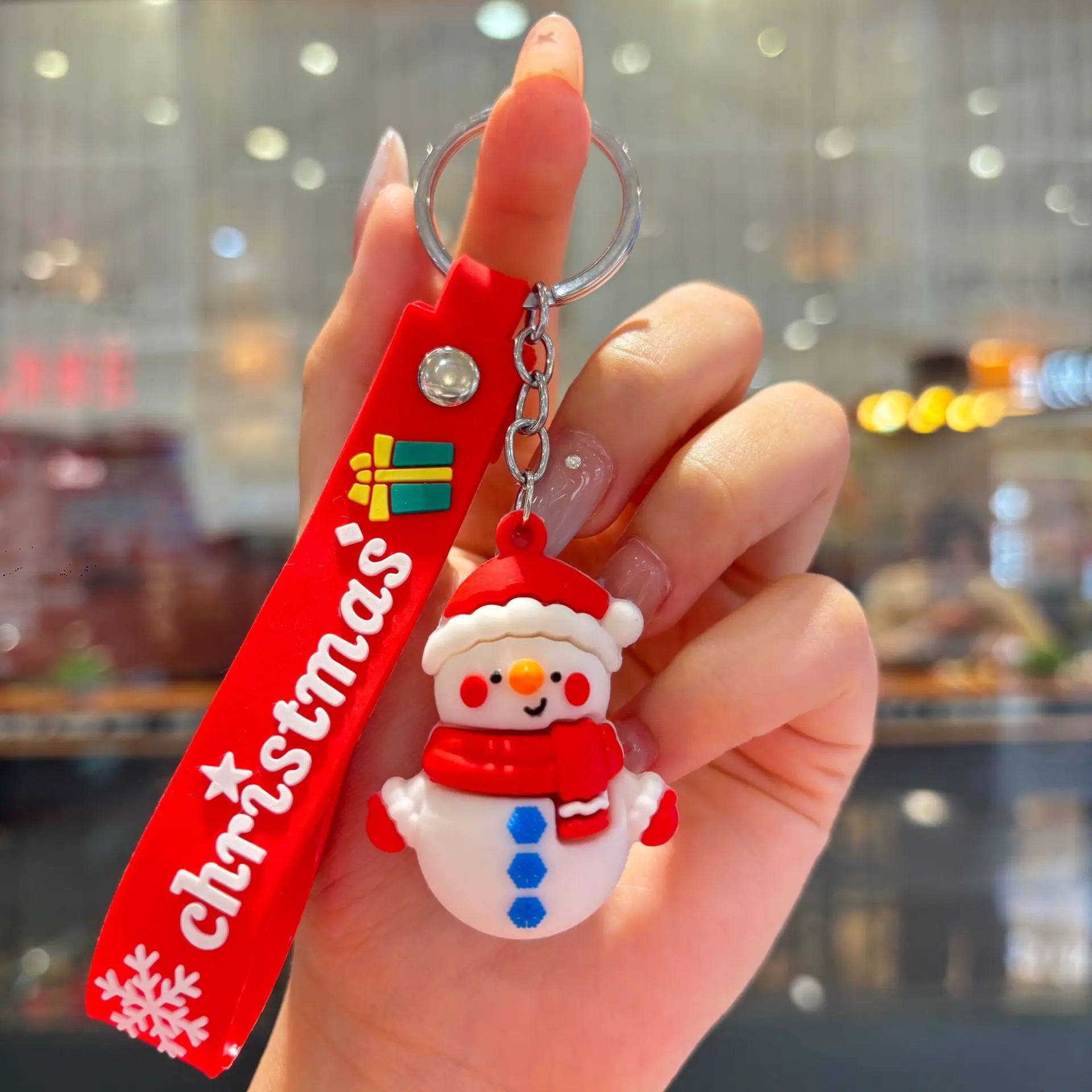 Christmas Gift 2025 Cute Santa Keychain Cartoon Pendant for Bag Car Keys Decor Stocking Stuffer for Kids Children Daughter Son