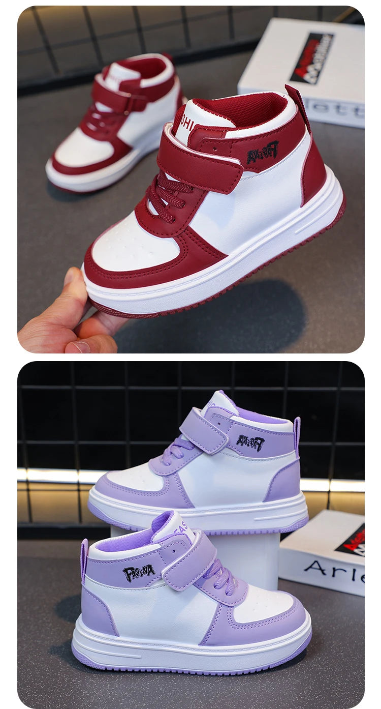 Children's Sports Shoes Spring Autumn New Boys Girls Sneakers Classics High Top Soft Breatheable Fashion Kids Basketball Shoes