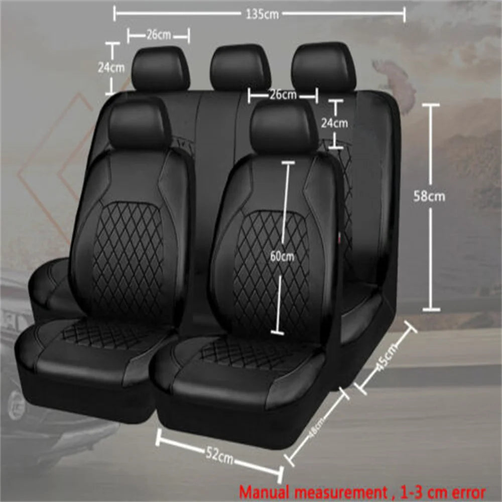 Universal Car Seat Cover PU Leather Car Seat Cushion Full Surround Protective Pad Fits Car Suv Pickup Truck Seat Accessories