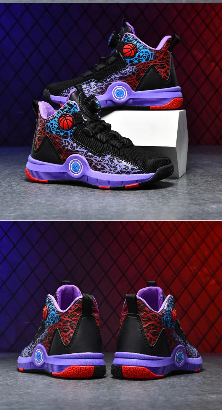 Children Basketball Shoes Original Design 2024 New Indoor Field Training Sports Shoes Comfortable Boy Basketball Shoes for Kids