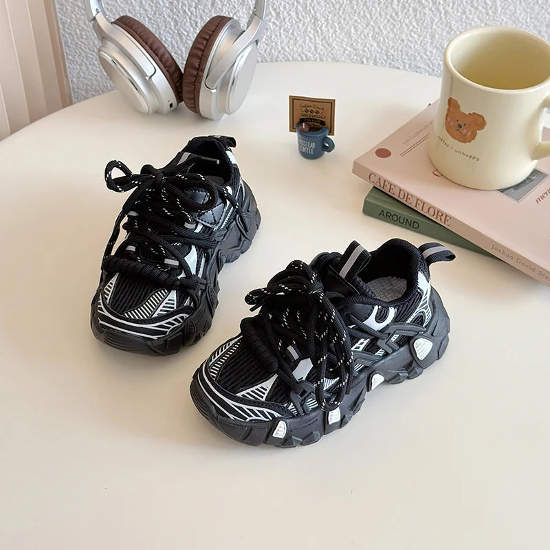 Kids Sneakers for Girls 2025 New Toddlers Causal Shoes Spring Autumn Chunky Versatile Children School Basketball Shoes Non-slip