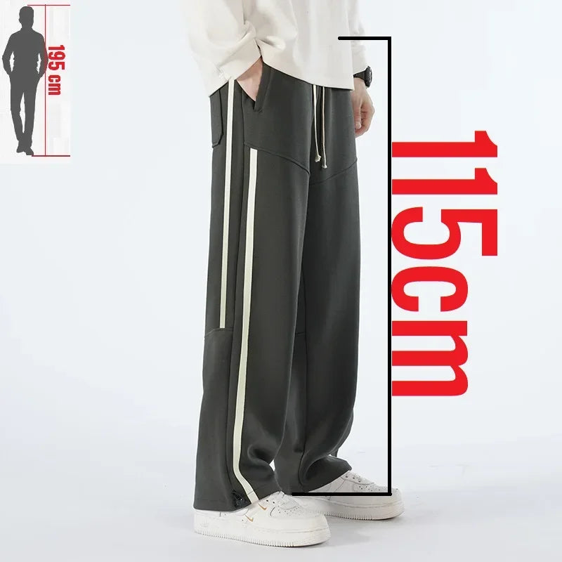 Big Tall Men Pants 200 Cm 190cm Extra Long Length Trouser Male  Straight Leg Sweatpants Winter Autumn Fleece Warm Lengthen 120cm