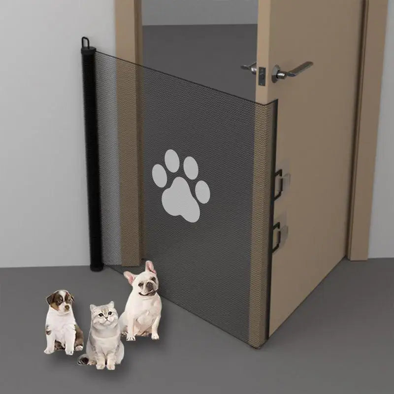 Dog Gate Indoor Retractable Mesh Baby Fence Pet Accessories For Porch Window Fireplace Doorway Yard Nursery Kitchen Balcony Pool