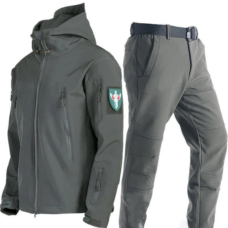 Fleece Autumn Military Men Jacket Waterproof Suit Fishing Warm Hiking Men Tracksuits Set for Men Jackets Suits Thermal Winter