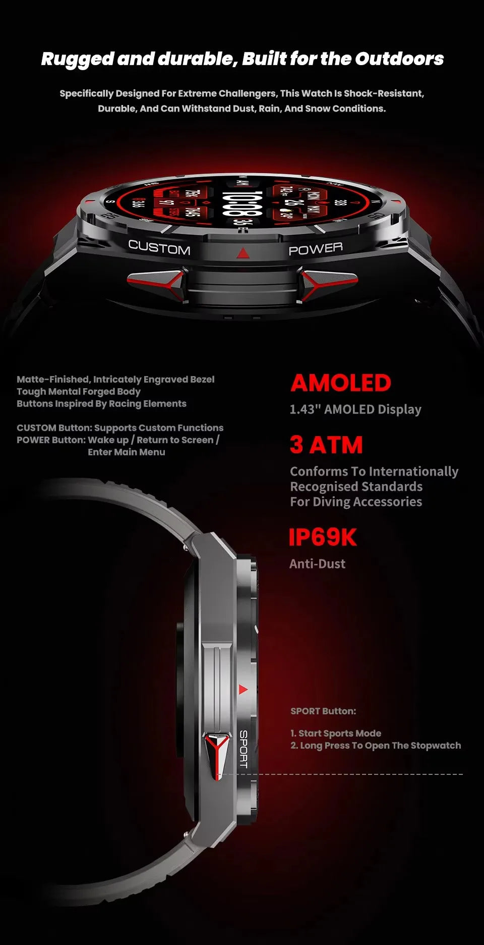 X2B Smart Watch GPS Positioning Men Outdoor Sport Bluetooth Calling AI Voice Health Monitoring Fitness Tracker Smartwatch