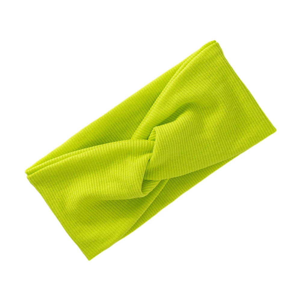 Kids Yoga Bandana Sport Headbands Ribbed Twist Hairbands for Baby Girls Solid Headwraps Newborn Headwear Hair Accessories