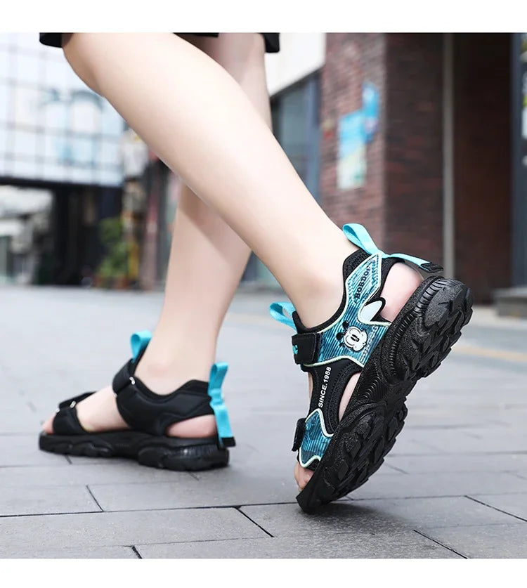 Kids Summer Shoes Fashion Big Boys Beach Sandals Children Casual Sports Sandals Color Matching Anti-skid Classic Size 28-40