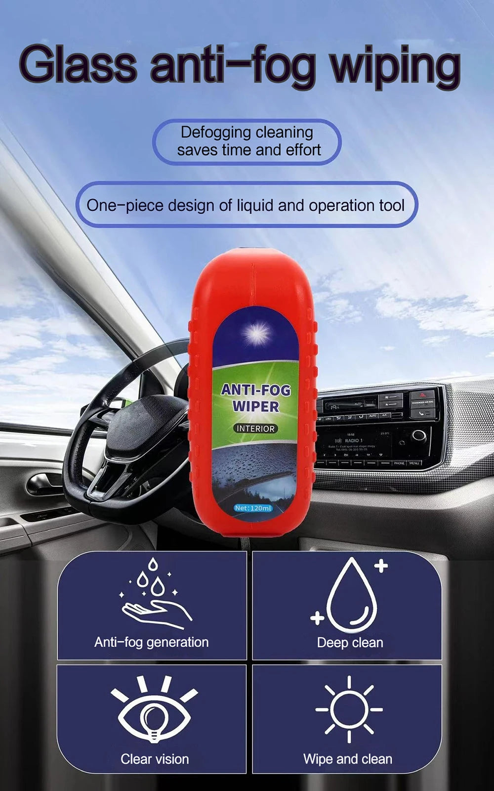 Car Glass Oil Film Remover Auto Detailing Powerful Glass Polishing Compound Windshield Cleaner Cleaning Brush Polish Car Tools