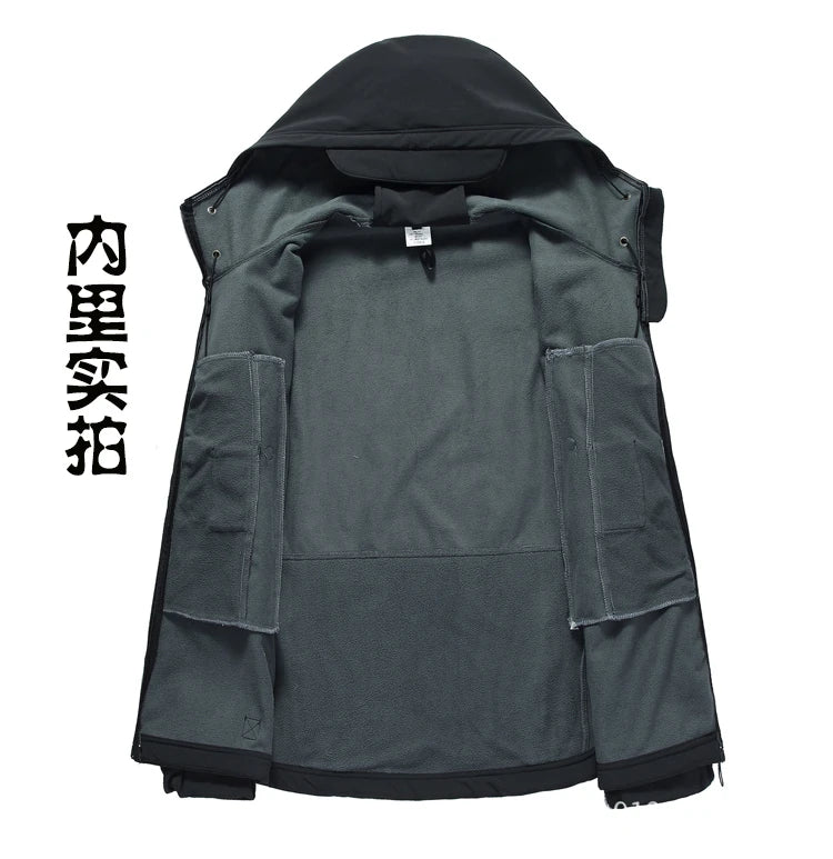 Fleece Autumn Military Men Jacket Waterproof Suit Fishing Warm Hiking Men Tracksuits Set for Men Jackets Suits Thermal Winter