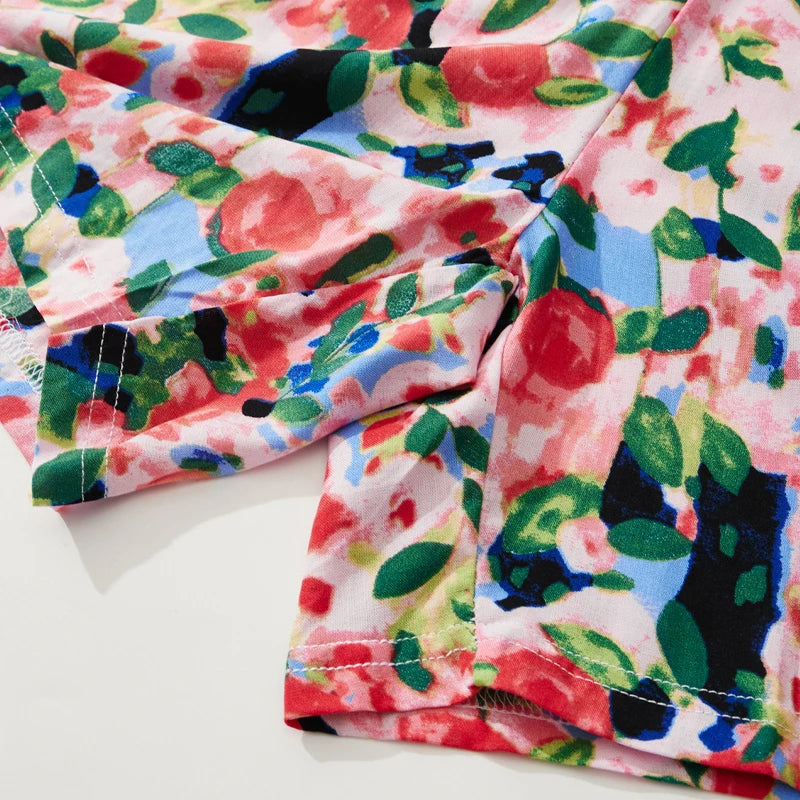 Women's Summer Shorts Floral Checkered 100% Viscose Loose Home Shorts Comfortable Soft Casual Shorts Elastic Waist