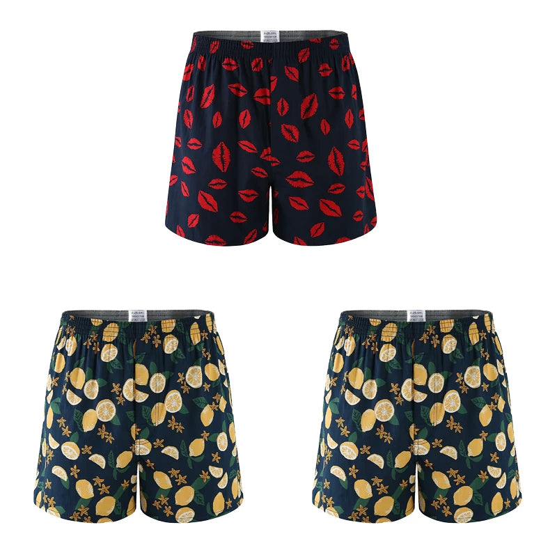 3PCS Men Shorts Boxers Mens Underwear Cotton Loose Shorts Male Plain Underwear Homewear Comfortable Boxer for Man Mens Panties