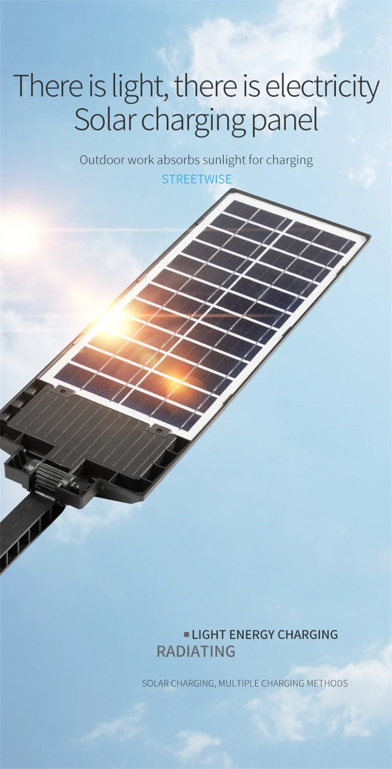 Solar Street Lights with Radar Sensor Outdoor Lighting Solar Powered Road  Light Remote Garden Patio Security Flood Light