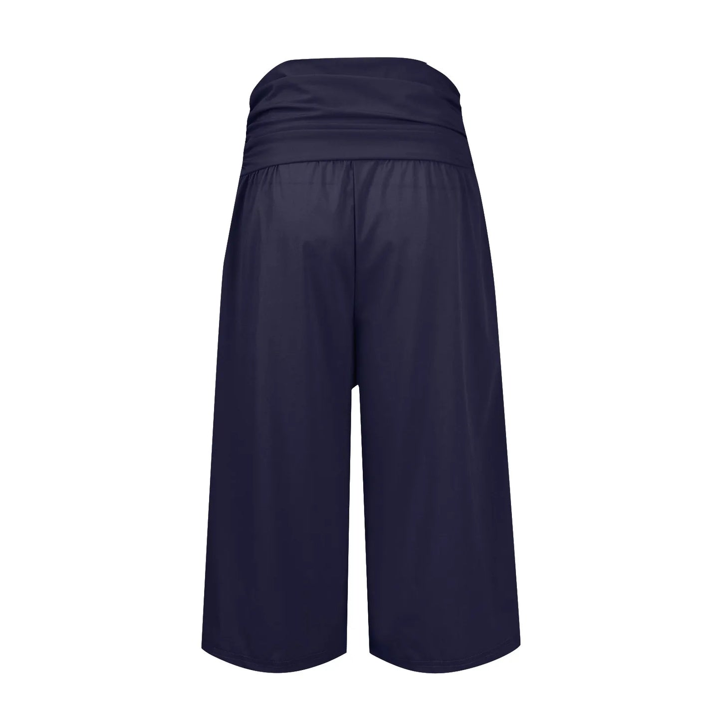 women pants summer loose cropped pants High Waist Solid Color Casual Trousers Pants With Pockets cozy breathable pantalon femme