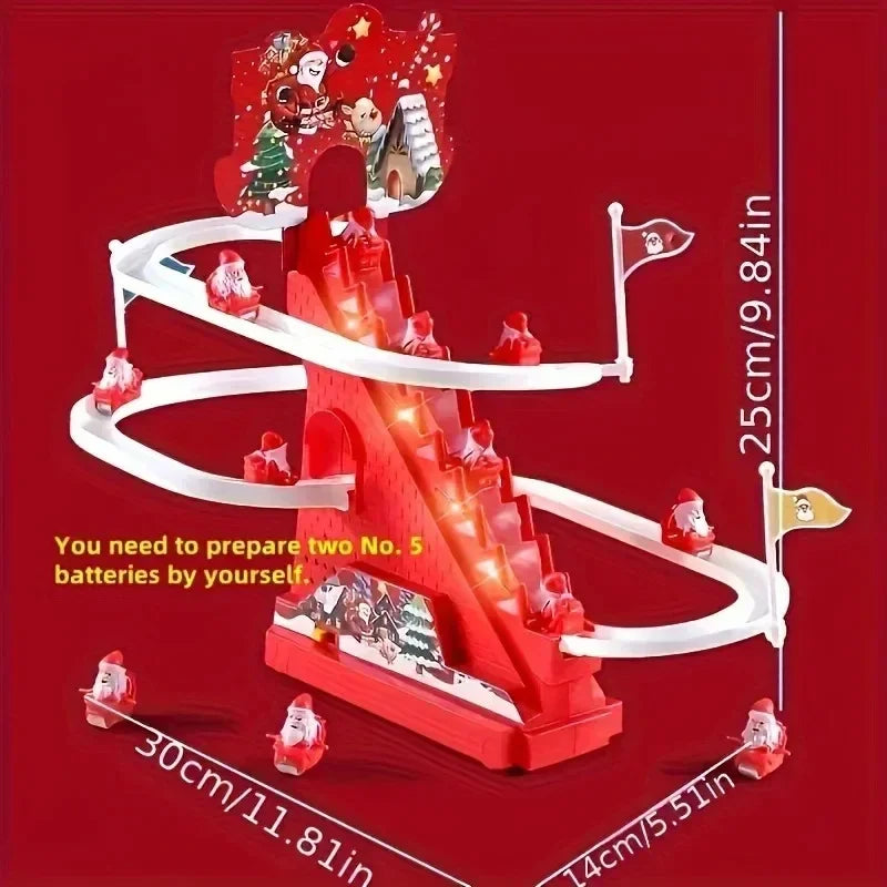 Christmas Climbing Slide Track Toy With Music Light Interactive Roller Coaster Educational Play Gift For Kids Home Decor