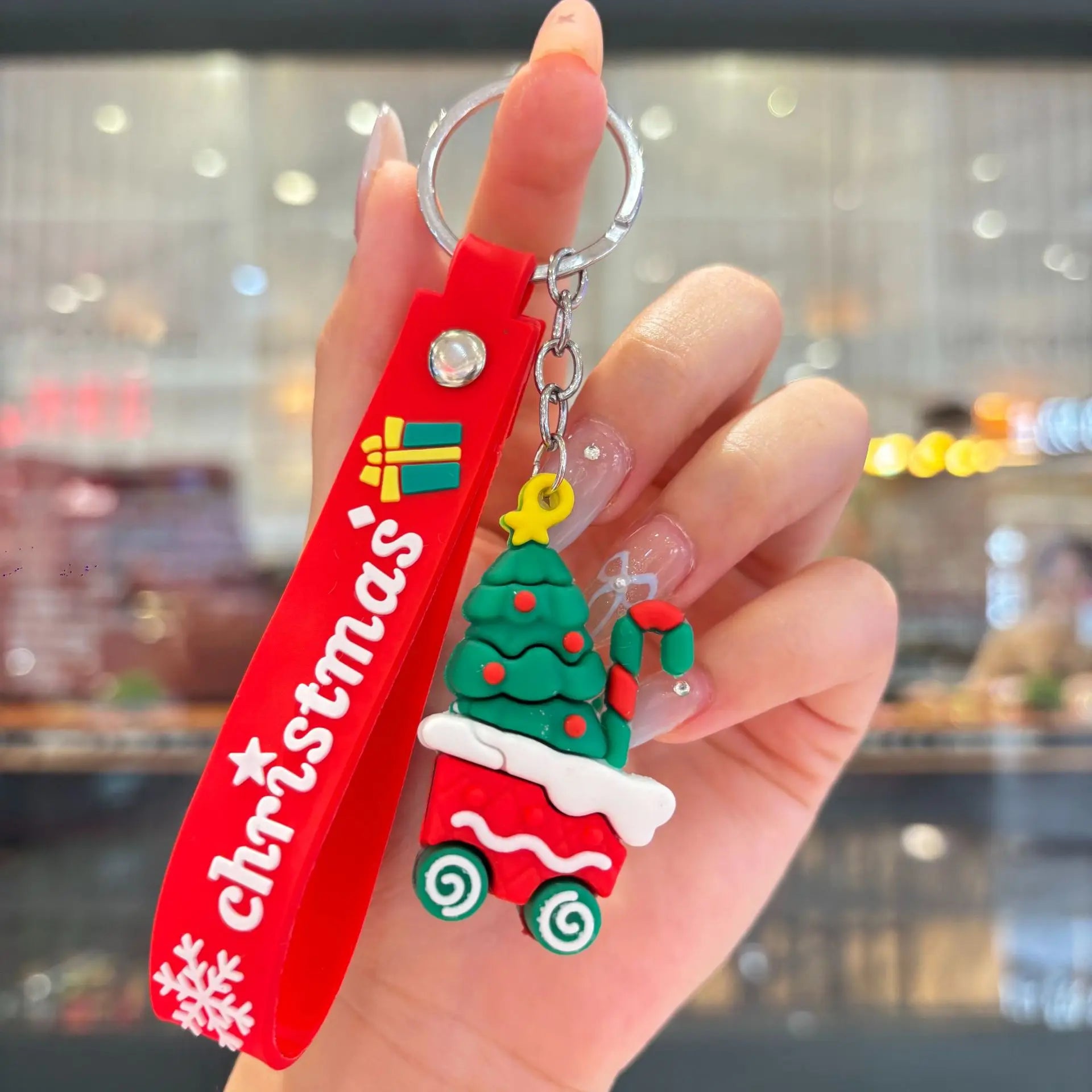 Christmas Gift 2025 Cute Santa Keychain Cartoon Pendant for Bag Car Keys Decor Stocking Stuffer for Kids Children Daughter Son