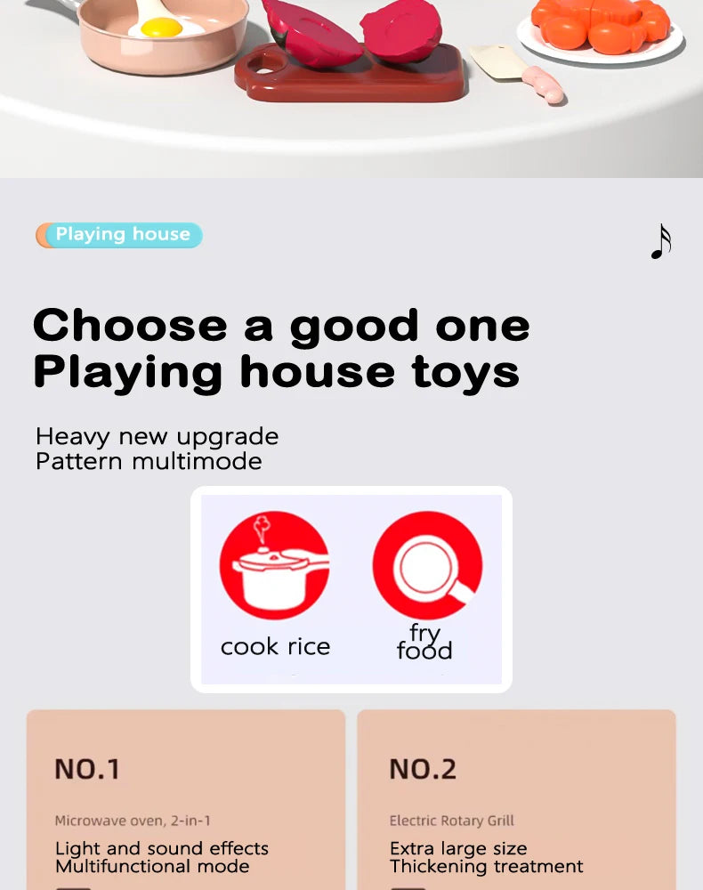 Kids Kitchen Toy Accessories, Pretend Cooking Playset with Play Pots and Pans, Utensils Cookware Toys, Play Food Set, Toy Veget