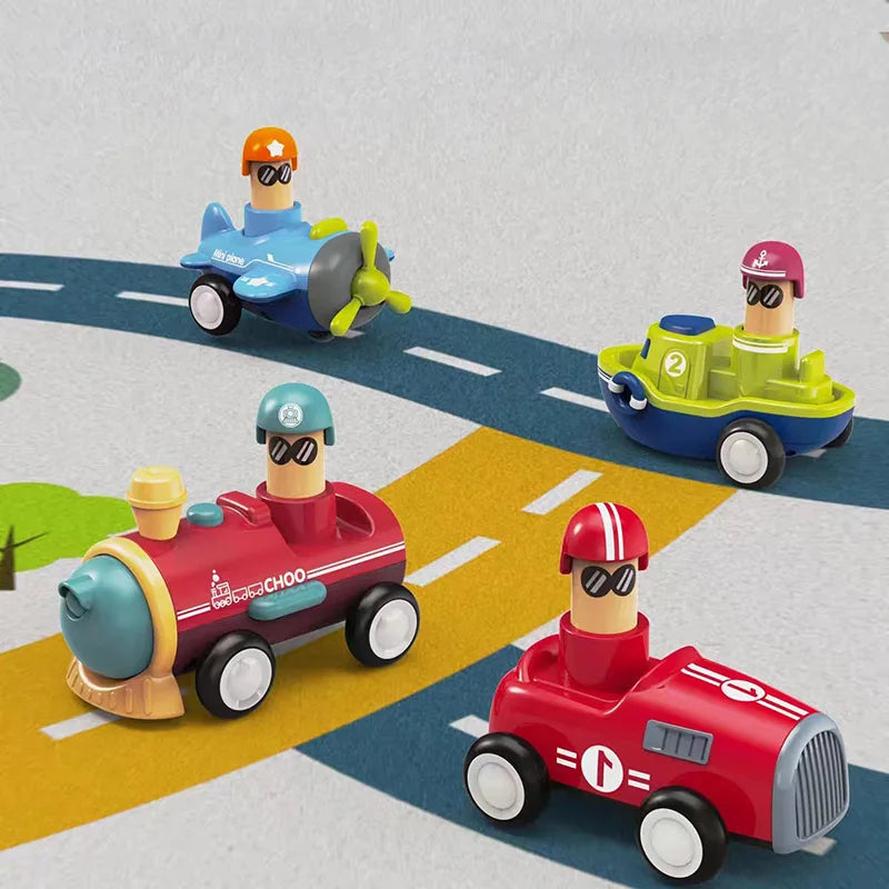 Children Toys Cars Toys for Boys 1 2 3 Ages Cartoon Inertia Press and Go Cars Toys for Kids Pull Back Fire Engine Toy Baby Gifts