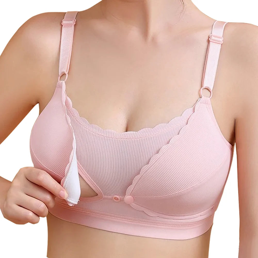 Women Push Up Bra Prevent Sagging Wire Free Bras Breathable Pads Underwear Adjustable Bralette Wireless Gathered Brassiere