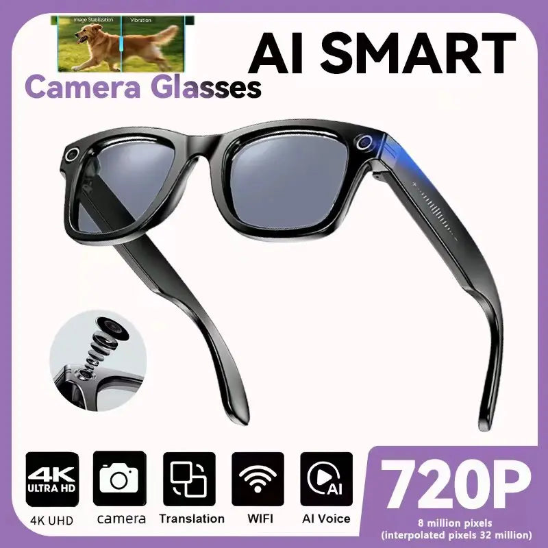 2025  Smart  Sunglasses ai smart glasses with Camera Video 8MP Translation  Bluetooth Call Music Play Men Women  Recording 100+