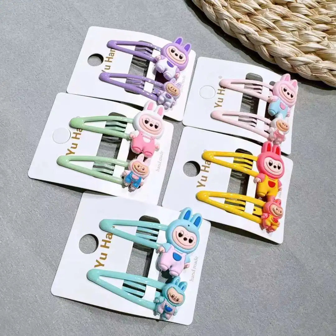 10pcs Children's Hair Clips for Girls Anime Cartoon Hair Accessories Kawaii Ponytail Clips Friends for Gifts