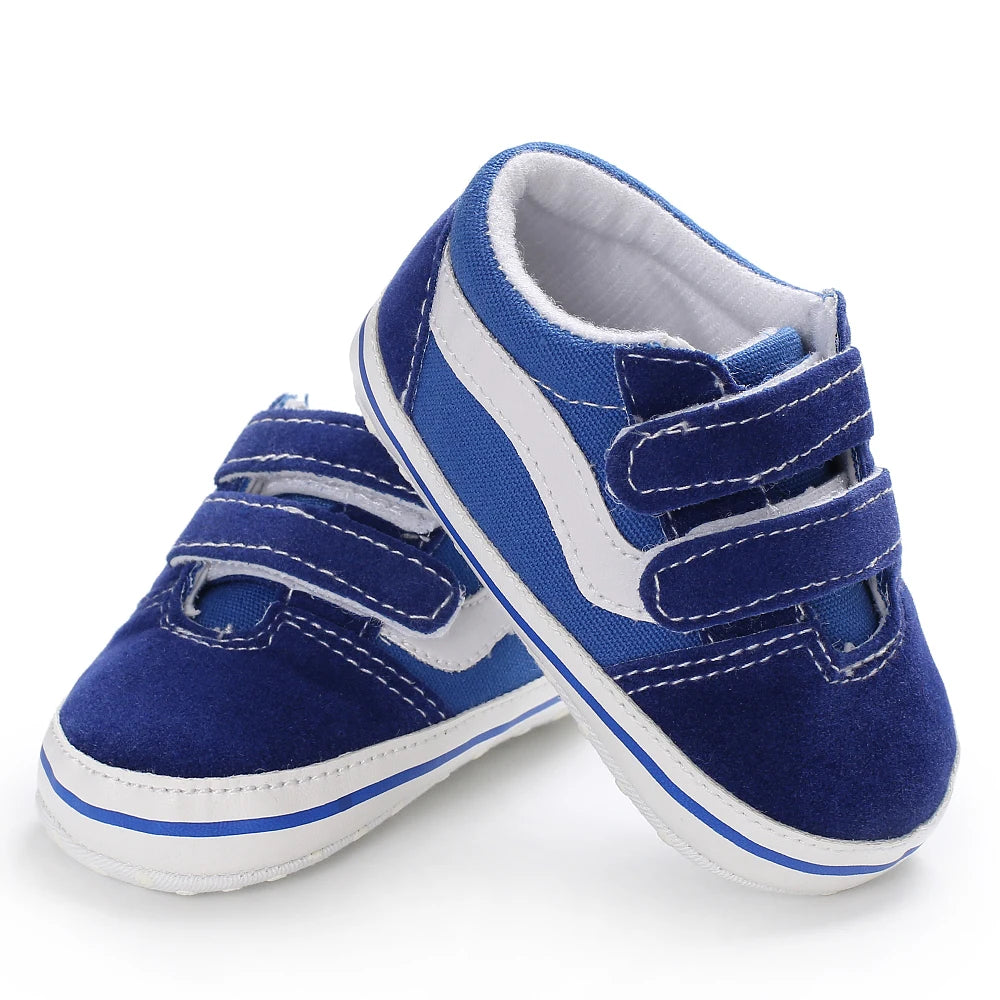 0-18M Newborn Baby Shoes for Boys First Walker Classic Canvas Casual Sports Shoes Soft Sole Comfortable Walking Shoes