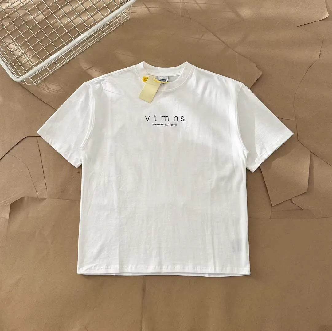 Top Grade LIMITED EDITIONS VT Logo Printed Women Men T shirts Tees Oversized Men Casual Cotton T shirt
