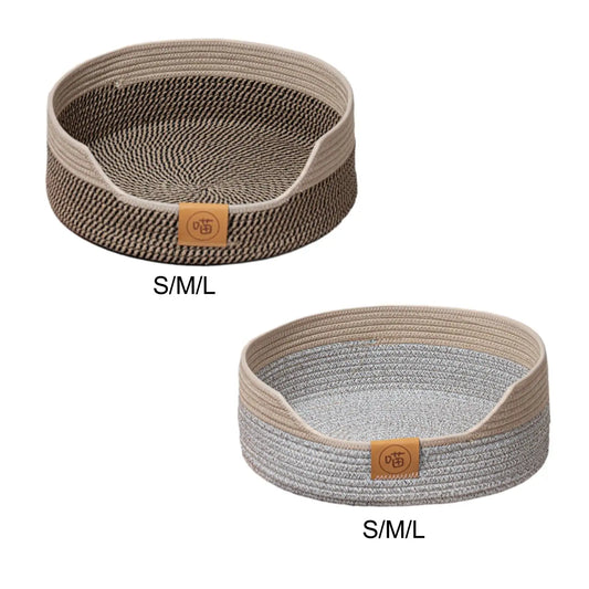 Woven Cat Bed Basket Cat Scratcher Lounge Bed Pet Accessories Breathable Durable Portable Scratch Resistant Sleeping Bed Nest