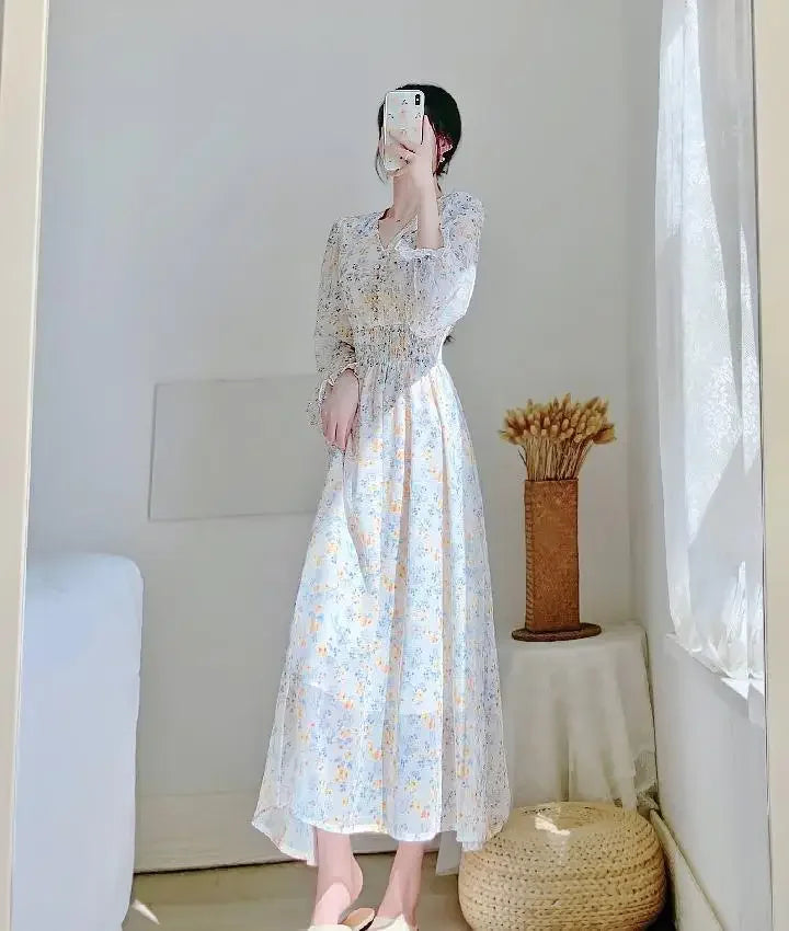 Evening Dresses for Women 2025 Silk Prom Flower Clothes Midi Woman Dress Party Chiffon Floral White Satin Aesthetic Outfits X G