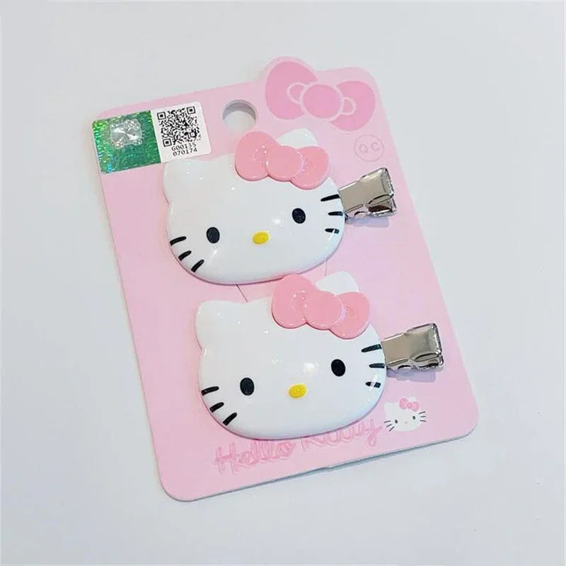 Kawaii Sanrio Hello Kitty Hairpin Girls Ornaments Anime Accessories Cartoon Headrope Scrunchies Hair Circle Headdress Hair Gifts