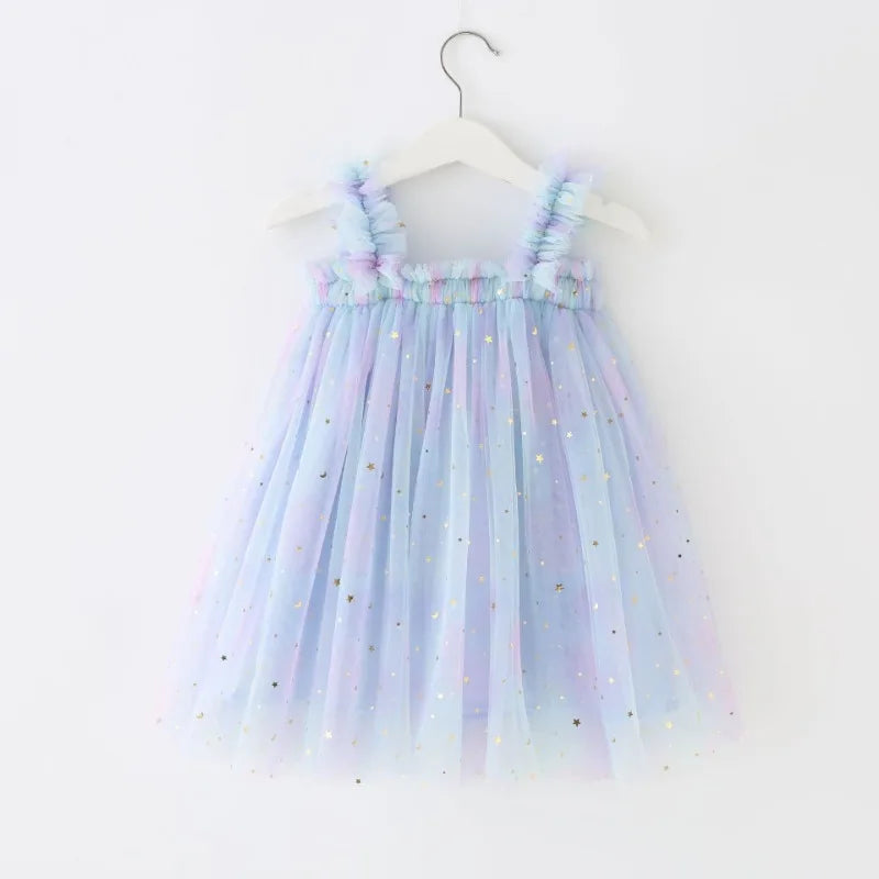 Flower Girls Dresses Children's Clothing Kids Clothes Summer Fairy Party Stage Show Dance Wear Cosplay Costumes Sling Casual