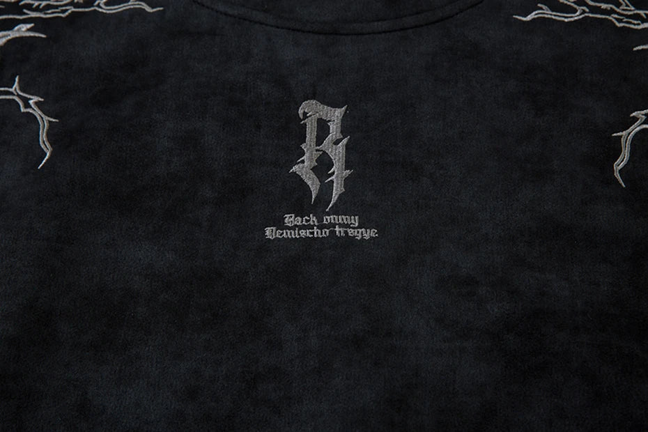 Hip Hop Harajuku Men T Shirts Embroider Vintage Loose Tee Tops Streetwear Oversized T-shirt