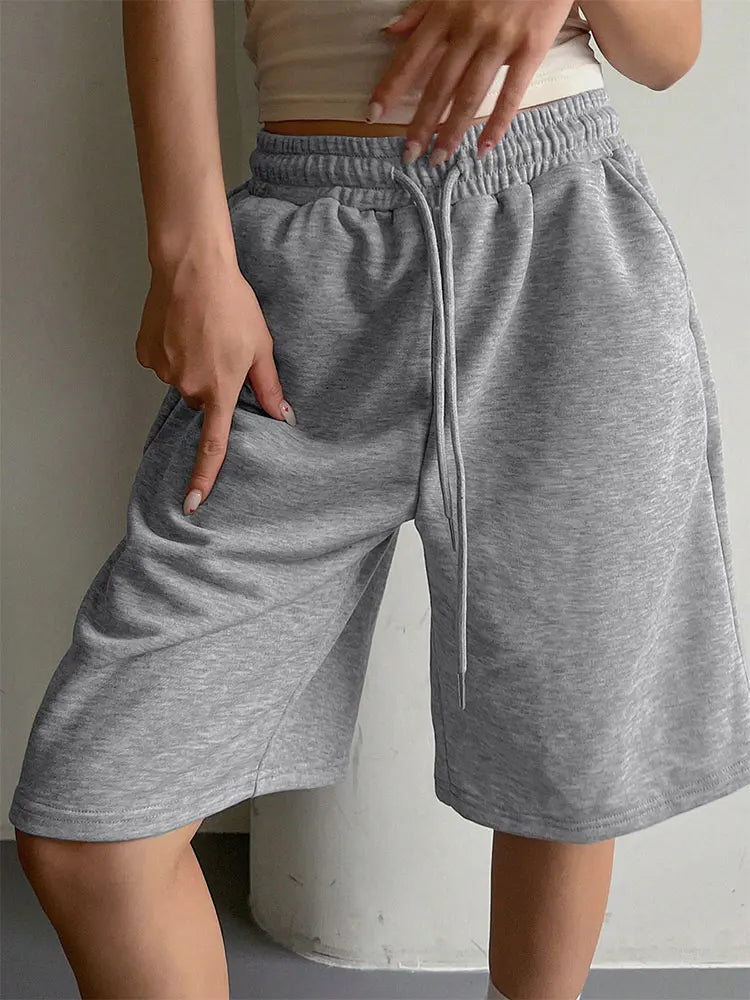 Women's Shorts Summer New Streetwear Fashion Casual Slim Lace-up Shorts Elegant Female Personality Versatile Knitted Loose Pants