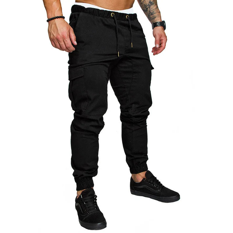 2025 New Male Trousers Mens Joggers Solid Multi-pocket Pants Sweatpants Men Pants Hip Hop Harem Joggers Pants Running men's gym