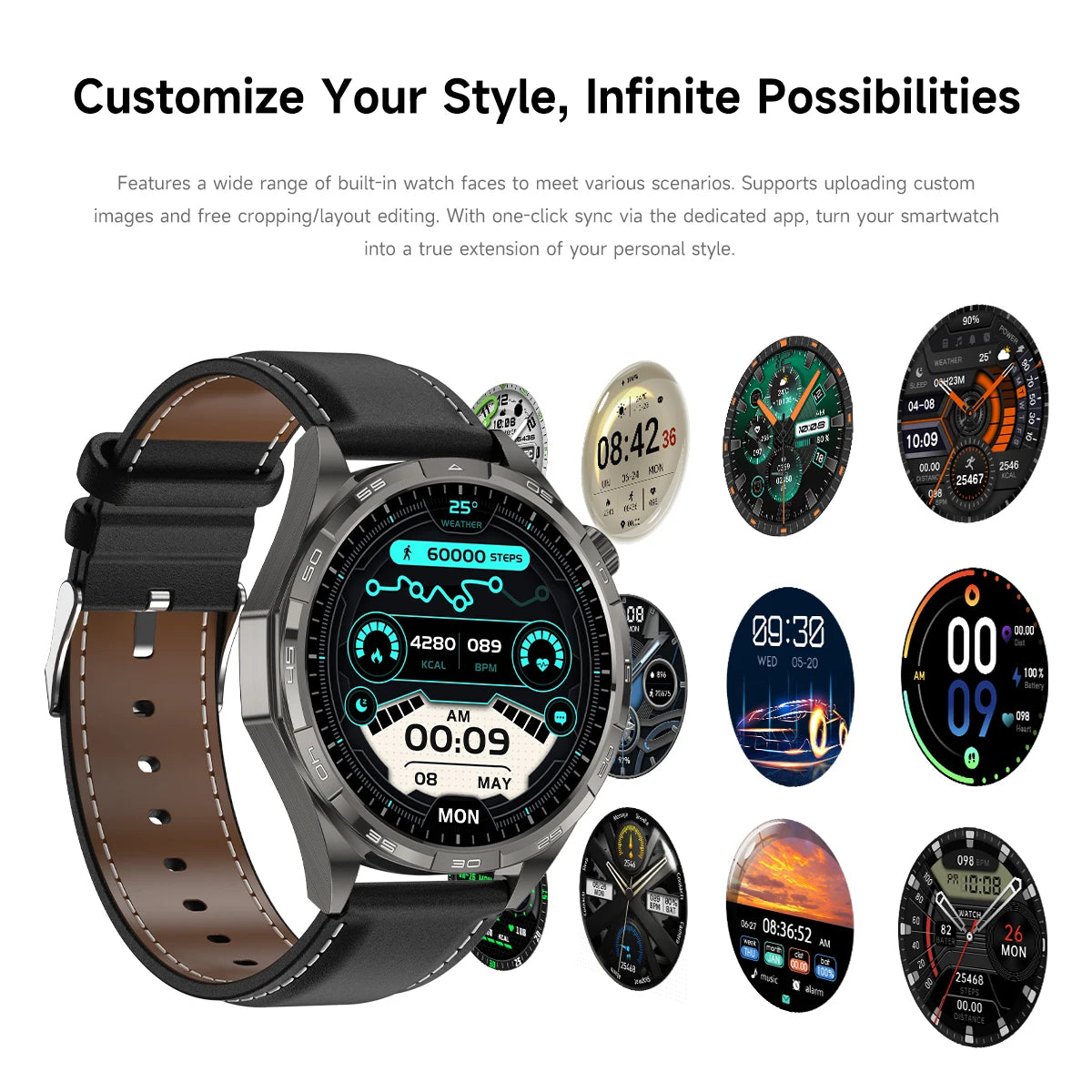 Smart Watch GT6 Pro (2025) 1.50-inch HD AMOLED GPS Message Reminder Bluetooth call Heart rate 4GB Smartwatch Reduction 100%