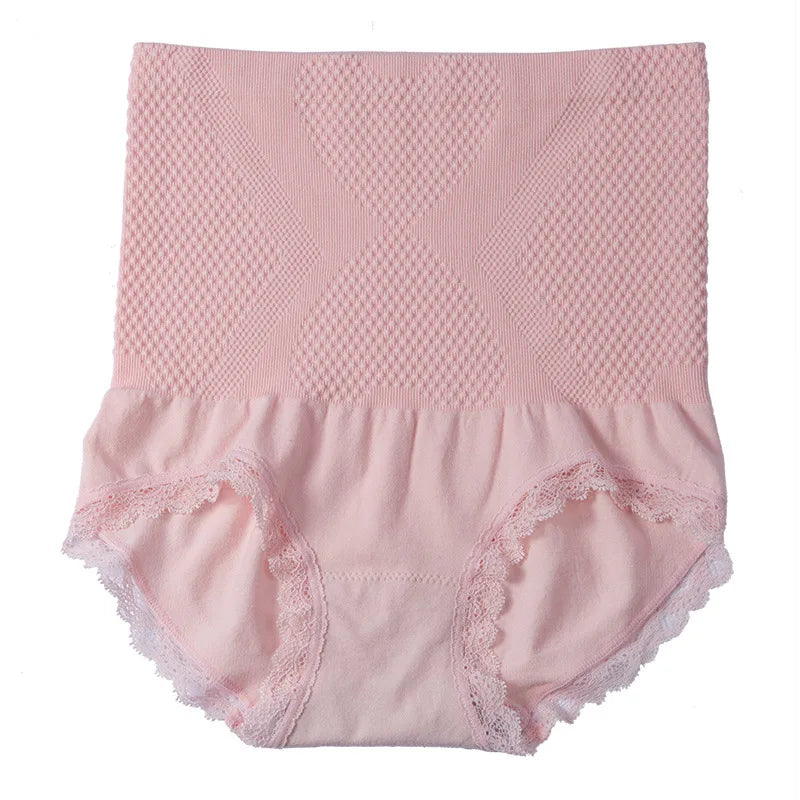 Women's Panties Belly Pants Sexy High Waist Underwear Lace Edge Jacquard Girls Hip Lifting Panties Women's Belly Warm underPants