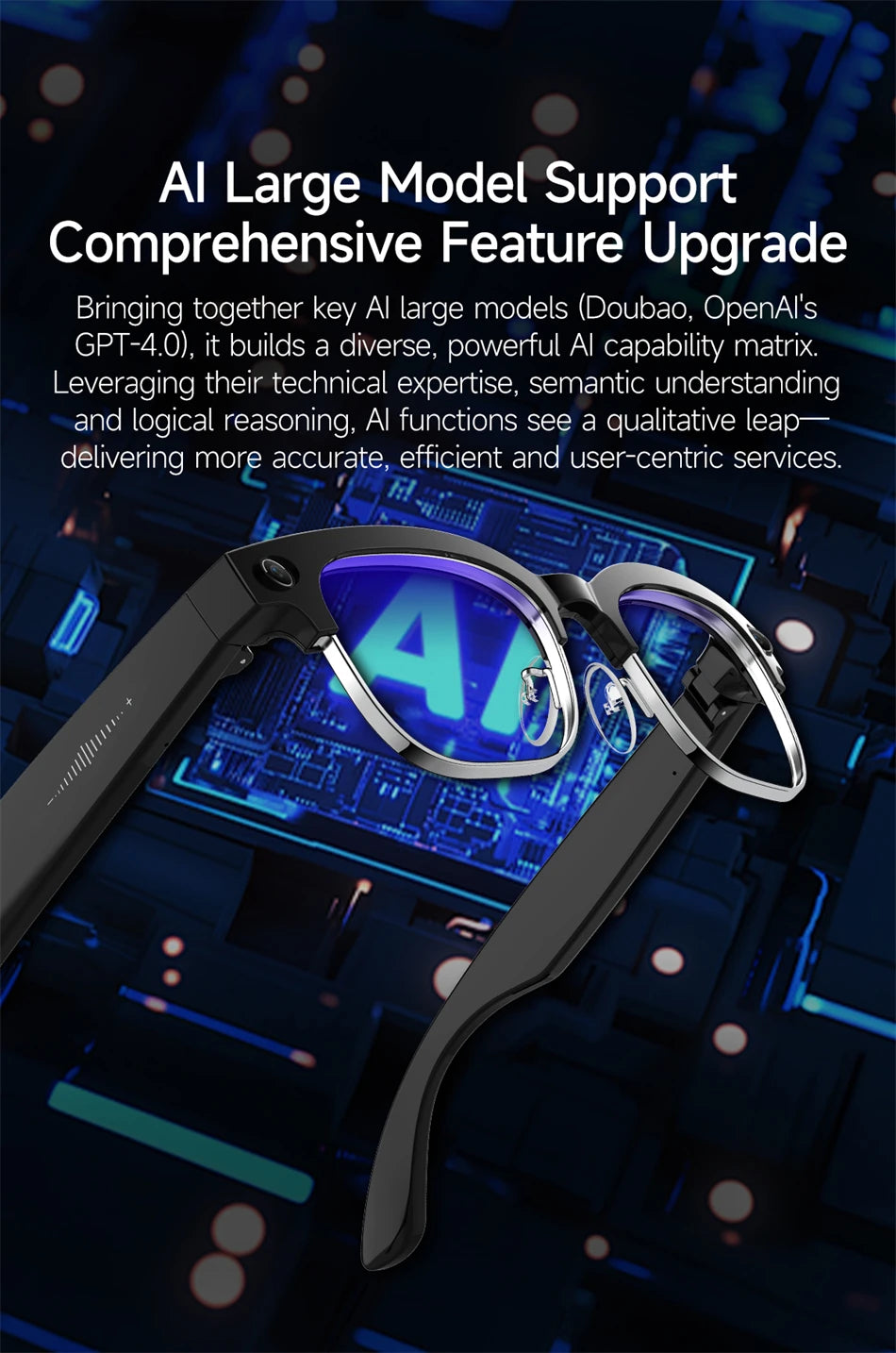 Color-Change Lens 4K Camera Glasses AI Smart Glasses HD Shooting Video Record Call Glasses Waterproof Bluetooth Smart Sunglasses