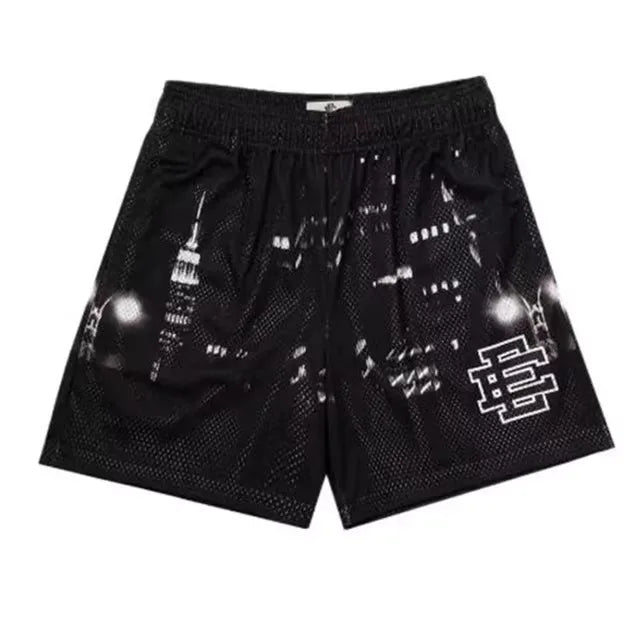 2025 New EE Eric Emanuel  Basic Mesh Short Classic Floral Printed Gym Shorts Men's Gym Basketball Sports Beach Shorts Men Shorts