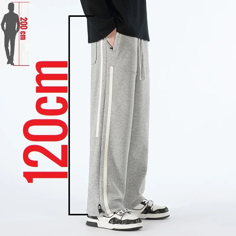 Big Tall Men Pants 200 Cm 190cm Extra Long Length Trouser Male  Straight Leg Sweatpants Winter Autumn Fleece Warm Lengthen 120cm