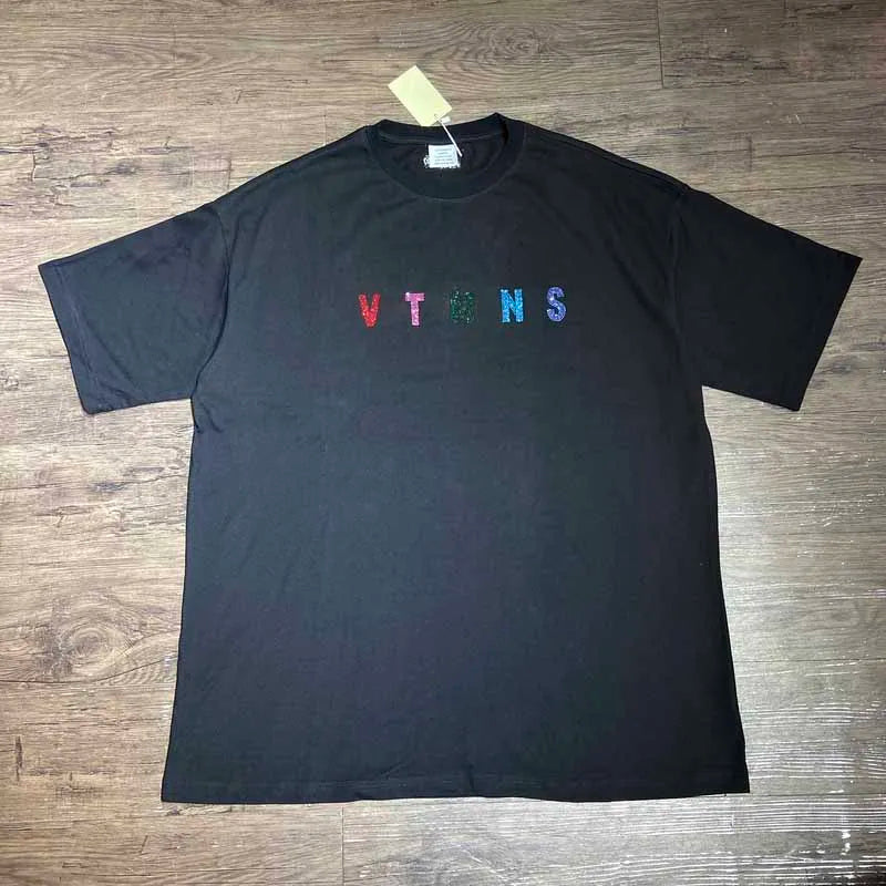 Summer Style Luxury VT Colorful Logo Printed Women Men T shirts tees Oversized Men Casual Cotton T shirt