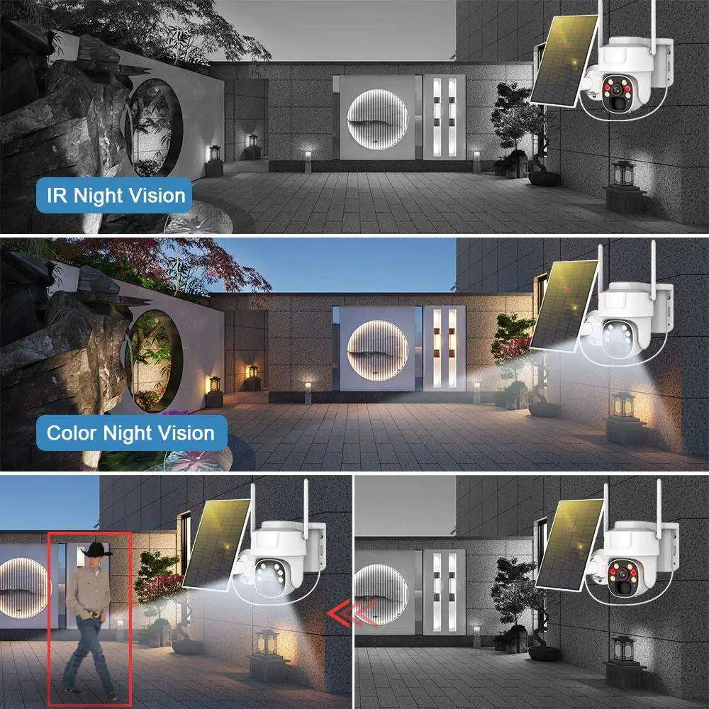 Outdoor Solar Powered Waterproof Dome Security Camera with 2.4G Wi-Fi and 8000mAh Battery factory price