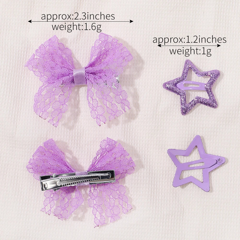 Kids Fresh Hair Clip Set Flower Printe Sweet Butterfly Hairpins Children BB Hair Bangs Clips Barrettes Girl Accessories Headwear