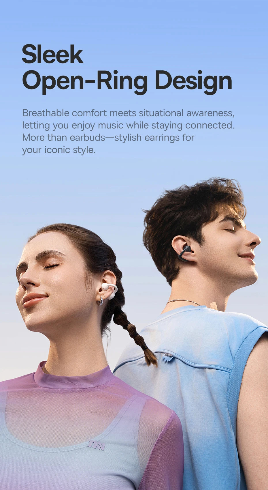 Baseus BC1 Earphones OWS Ear Clip Wireless Bluetooth 6.0 Headphones 4 Mic Call Noise Reduction Earbuds Low Latency Gamer Headset