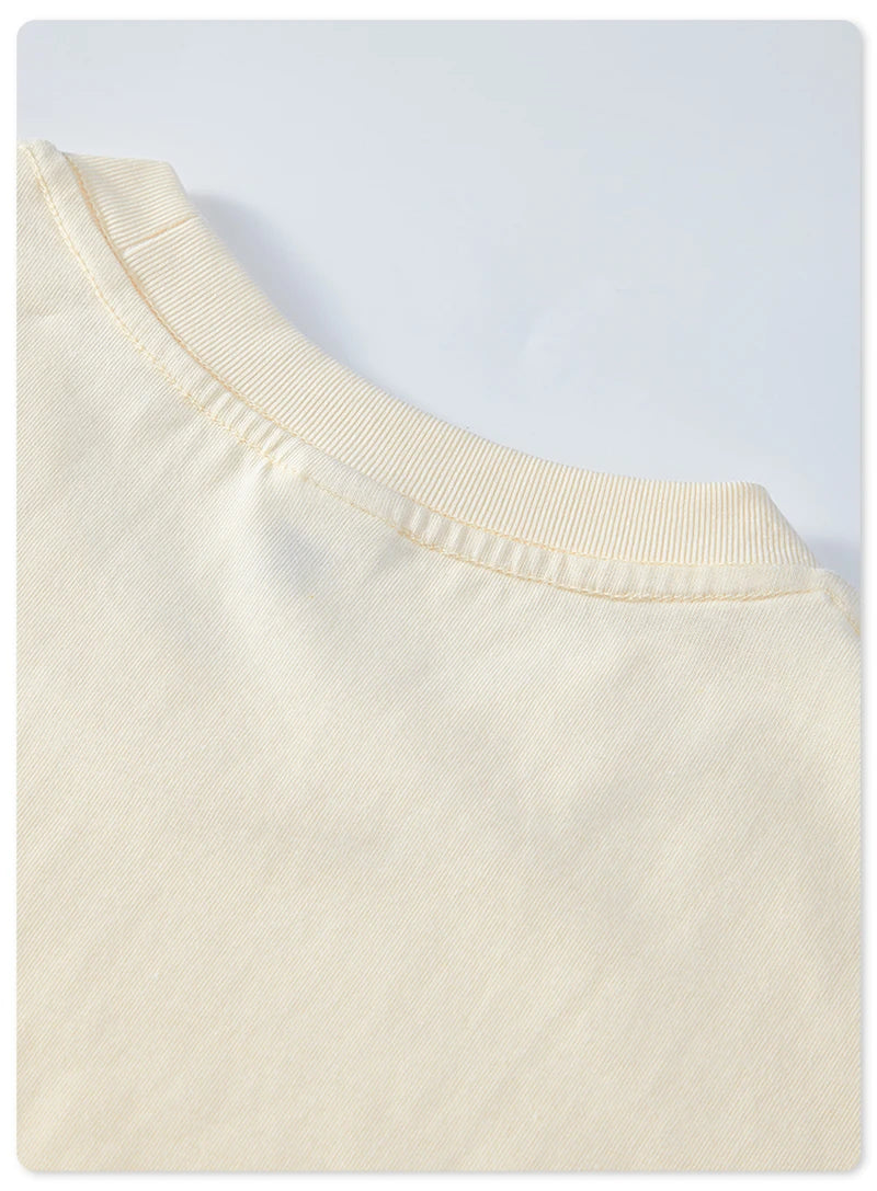 ZODF Trendy Summer 260gsm Cotton Oversized T Shirts For Men Unisex Male Kanye West High Street Solid Tees Brand Tops HY0122