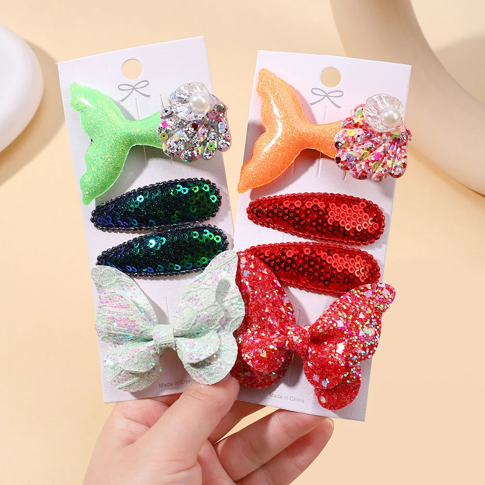 Kids Fresh Hair Clip Set Flower Printe Sweet Butterfly Hairpins Children BB Hair Bangs Clips Barrettes Girl Accessories Headwear