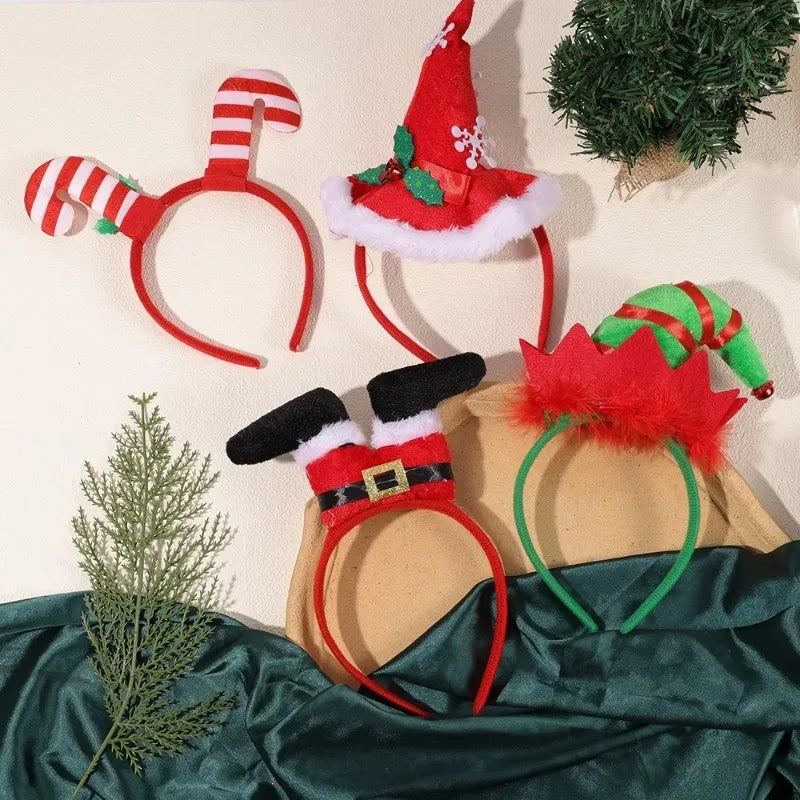 Christmas Cosplay Hair Hoop Merry Christmas Xmas Hat Santa Claus Leg Girl Boys Festival Party Headband Women Men Head Decoration